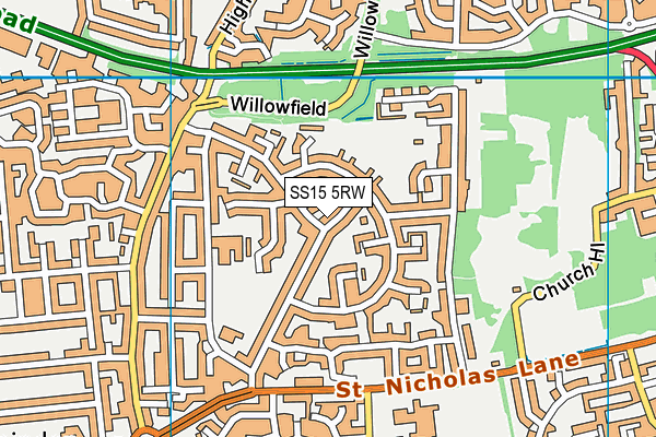 SS15 5RW map - OS VectorMap District (Ordnance Survey)