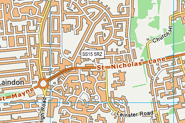 SS15 5RZ map - OS VectorMap District (Ordnance Survey)