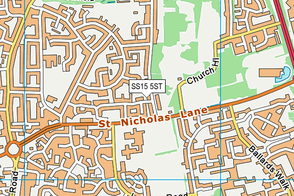 SS15 5ST map - OS VectorMap District (Ordnance Survey)