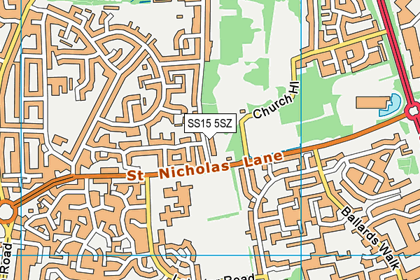 SS15 5SZ map - OS VectorMap District (Ordnance Survey)