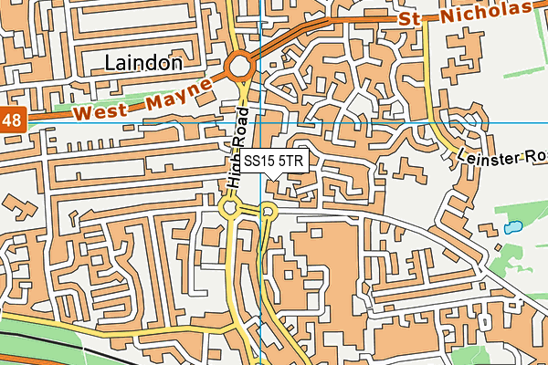 SS15 5TR map - OS VectorMap District (Ordnance Survey)