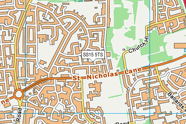 SS15 5TS map - OS VectorMap District (Ordnance Survey)
