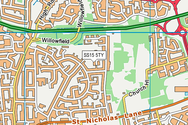 SS15 5TY map - OS VectorMap District (Ordnance Survey)