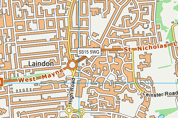SS15 5WG map - OS VectorMap District (Ordnance Survey)