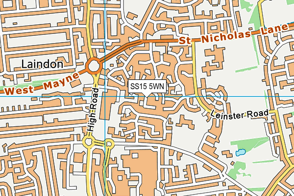 SS15 5WN map - OS VectorMap District (Ordnance Survey)