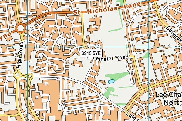 SS15 5YE map - OS VectorMap District (Ordnance Survey)