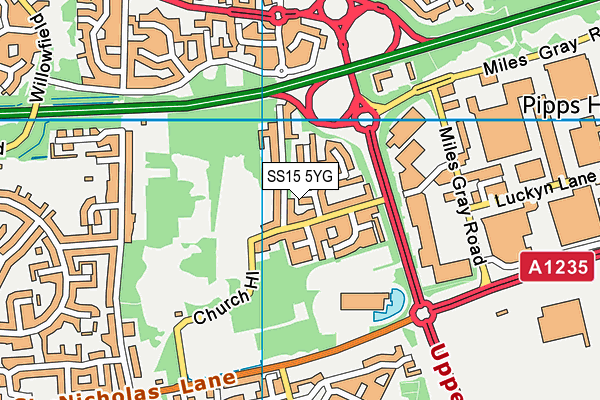 SS15 5YG map - OS VectorMap District (Ordnance Survey)