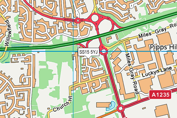 SS15 5YJ map - OS VectorMap District (Ordnance Survey)