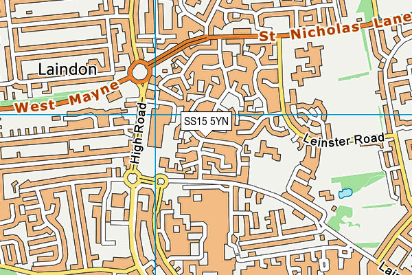 SS15 5YN map - OS VectorMap District (Ordnance Survey)