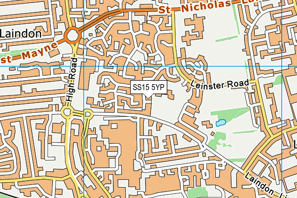 SS15 5YP map - OS VectorMap District (Ordnance Survey)