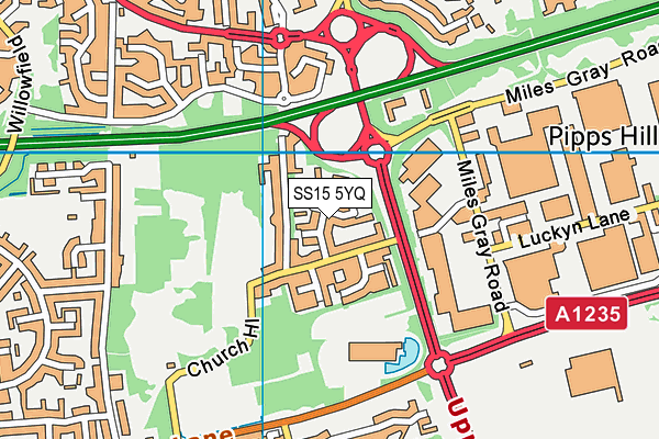 SS15 5YQ map - OS VectorMap District (Ordnance Survey)