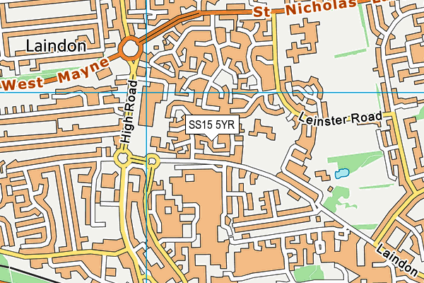 SS15 5YR map - OS VectorMap District (Ordnance Survey)