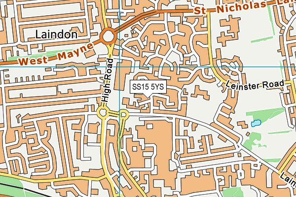 SS15 5YS map - OS VectorMap District (Ordnance Survey)