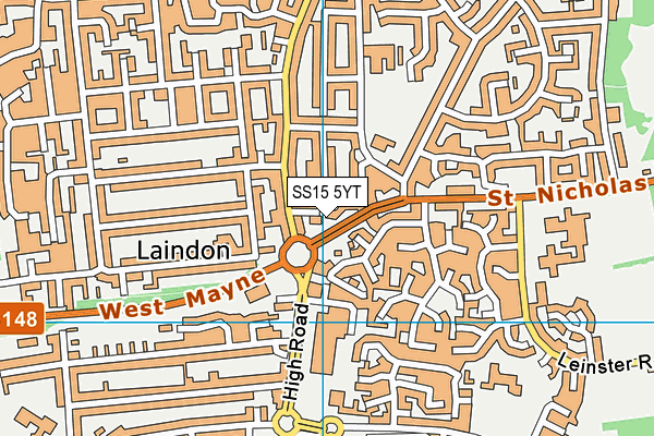 SS15 5YT map - OS VectorMap District (Ordnance Survey)