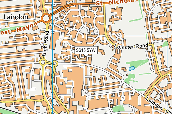 SS15 5YW map - OS VectorMap District (Ordnance Survey)