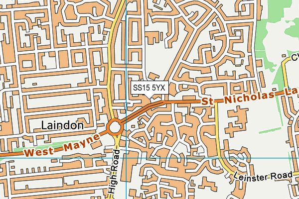 SS15 5YX map - OS VectorMap District (Ordnance Survey)
