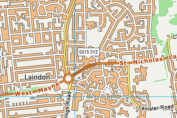 SS15 5YZ map - OS VectorMap District (Ordnance Survey)