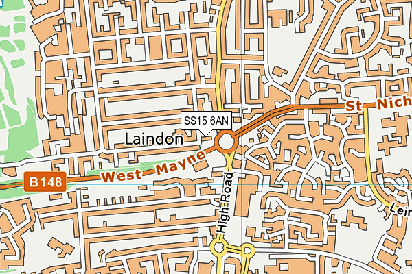 SS15 6AN map - OS VectorMap District (Ordnance Survey)