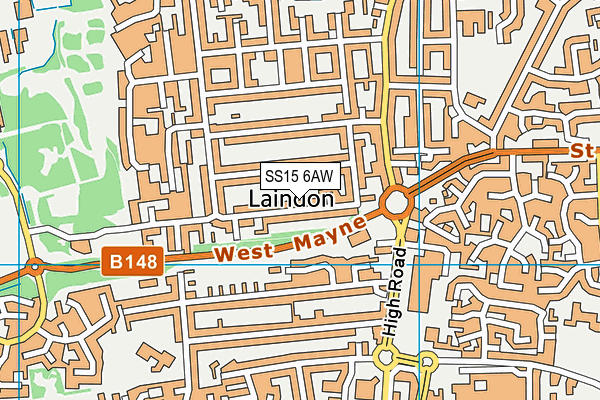 SS15 6AW map - OS VectorMap District (Ordnance Survey)