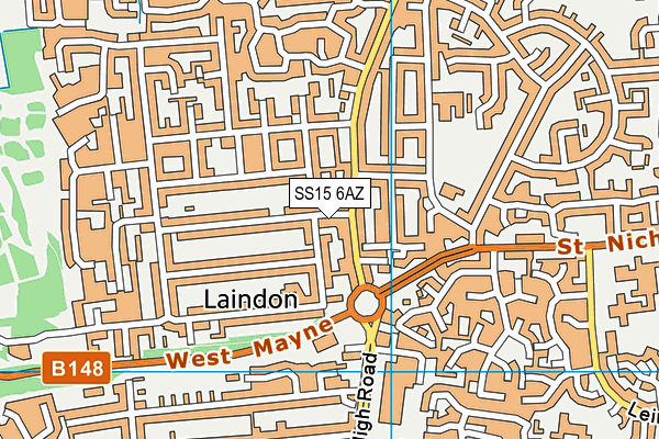 SS15 6AZ map - OS VectorMap District (Ordnance Survey)