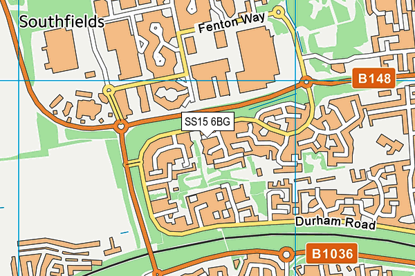 SS15 6BG map - OS VectorMap District (Ordnance Survey)
