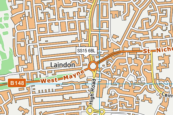 SS15 6BL map - OS VectorMap District (Ordnance Survey)