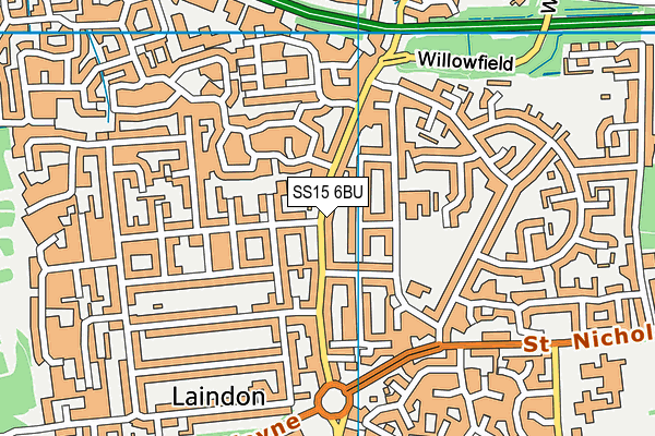 SS15 6BU map - OS VectorMap District (Ordnance Survey)