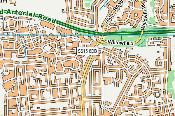 SS15 6DB map - OS VectorMap District (Ordnance Survey)