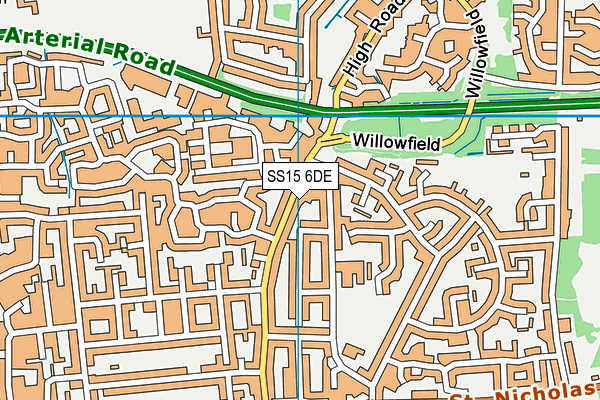 SS15 6DE map - OS VectorMap District (Ordnance Survey)