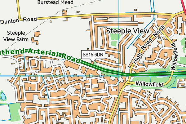 SS15 6DR map - OS VectorMap District (Ordnance Survey)