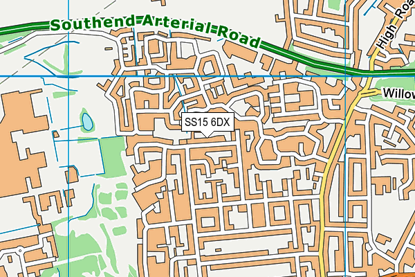 SS15 6DX map - OS VectorMap District (Ordnance Survey)