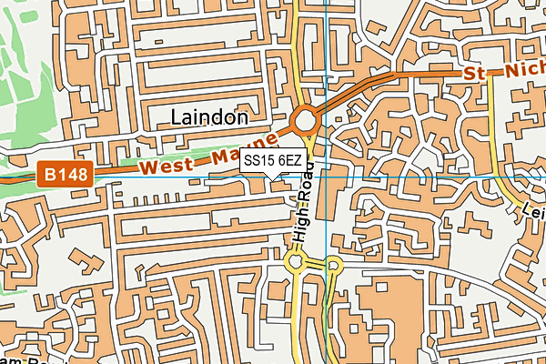 SS15 6EZ map - OS VectorMap District (Ordnance Survey)