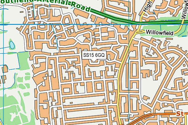 SS15 6GQ map - OS VectorMap District (Ordnance Survey)