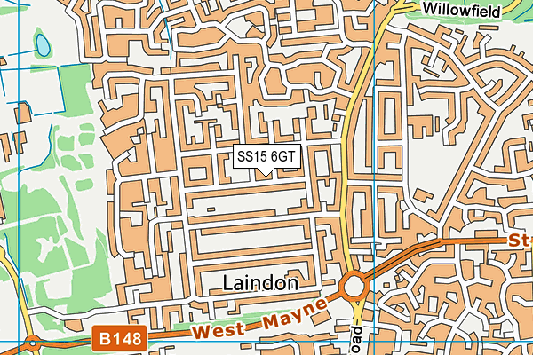 SS15 6GT map - OS VectorMap District (Ordnance Survey)