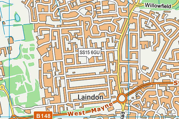 SS15 6GU map - OS VectorMap District (Ordnance Survey)