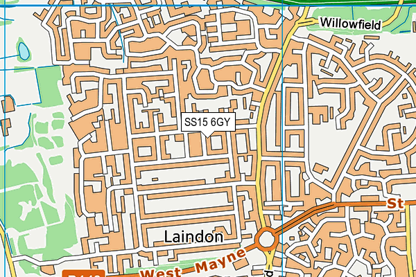 SS15 6GY map - OS VectorMap District (Ordnance Survey)