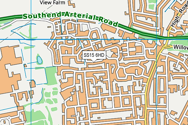 SS15 6HD map - OS VectorMap District (Ordnance Survey)