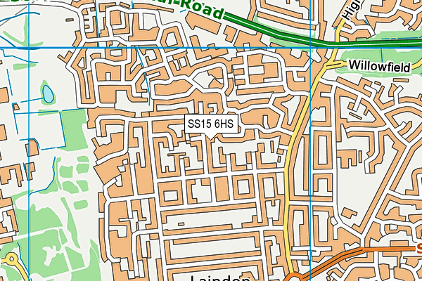 SS15 6HS map - OS VectorMap District (Ordnance Survey)