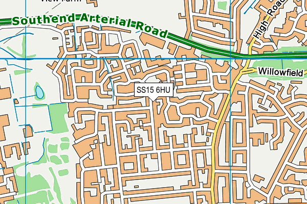 SS15 6HU map - OS VectorMap District (Ordnance Survey)
