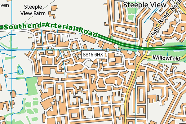 SS15 6HX map - OS VectorMap District (Ordnance Survey)