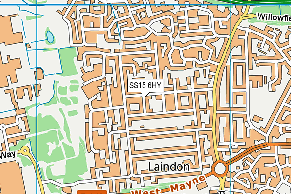 SS15 6HY map - OS VectorMap District (Ordnance Survey)
