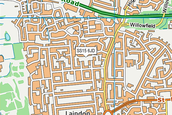 SS15 6JD map - OS VectorMap District (Ordnance Survey)