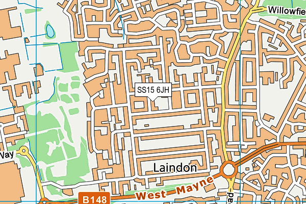 SS15 6JH map - OS VectorMap District (Ordnance Survey)