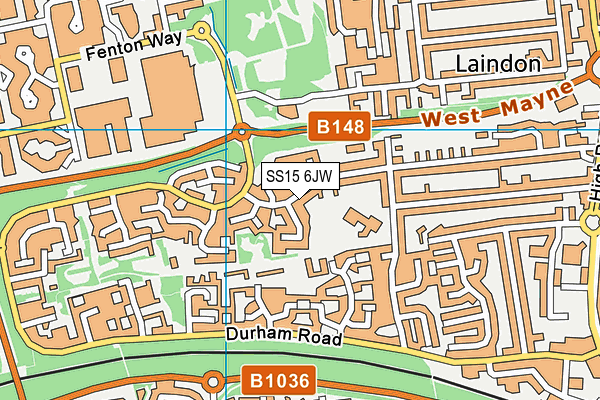 SS15 6JW map - OS VectorMap District (Ordnance Survey)