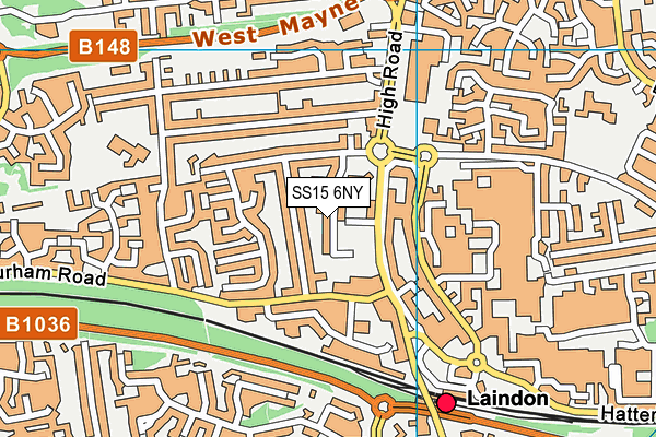 SS15 6NY map - OS VectorMap District (Ordnance Survey)