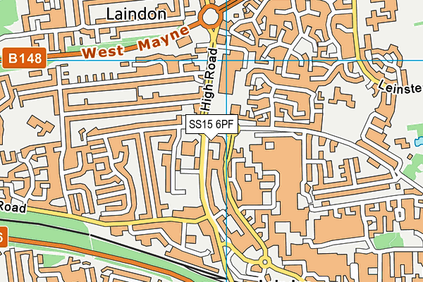 SS15 6PF map - OS VectorMap District (Ordnance Survey)
