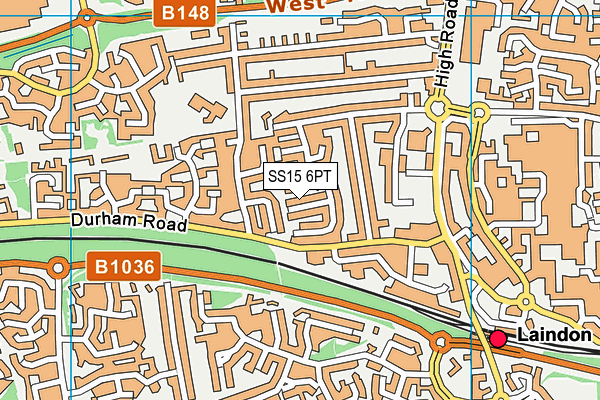 SS15 6PT map - OS VectorMap District (Ordnance Survey)