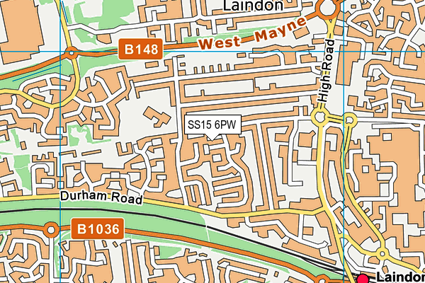 SS15 6PW map - OS VectorMap District (Ordnance Survey)