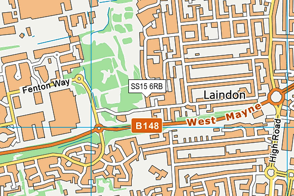 SS15 6RB map - OS VectorMap District (Ordnance Survey)