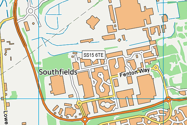 SS15 6TE map - OS VectorMap District (Ordnance Survey)